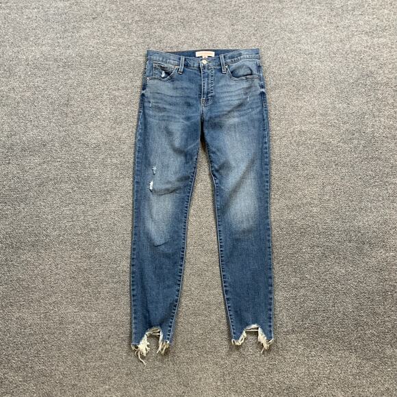 Lucky Brand Jeans Womens 6/28 Bridgette High Rise Skinny Distressed Shark Bite - Picture 2 of 12